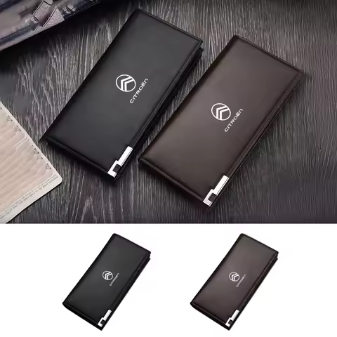 Car Men's Card Case Wallet Coin Purse Ticket Holder Cash Bag For Citroen C4 C3 C5 C1 C2 Berlingo Cel