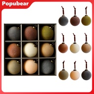 Woeuri Luxurious Holiday Decorations Rich Colored Christmas Balls 9 Pcs Velvet Christmas Balls 3.15i