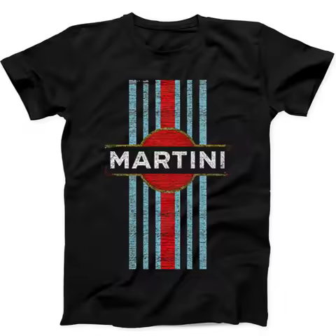 Retro Martini Racing Car Logo Retro Gift Tee T Shirt Men Clothing