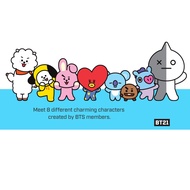 Bt21 UNIVERSE BTS Merchandise TATA, VAN, KOYA, RJ, SHOOKY, MANG, CHIMMY, and COOKY Key Chain