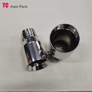 1Piece 304 Silver Stainless Steel Exhaust System Muffler Pipe End Bevel Edge Outlet Universal Exhaus