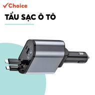 [Top Value] 120W Car Fast Charger LS1-1642-1023 Automatic Drawstring, 4 Universal USB Type-C Ports