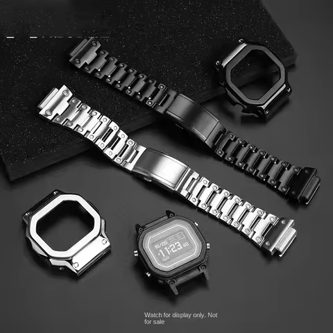 DW H5600 Stainless Steel mod kit For Casio 3516 DW-H5600MB-1JR Small Square Modified metal Case Stra