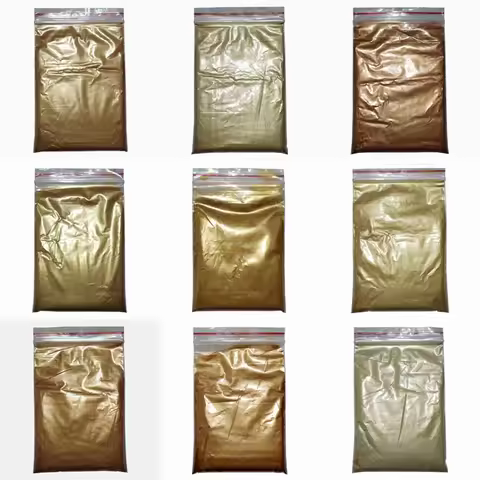 20g Shimmer Gold Color Mica Mineral Handmade Soap Colorful Pearlescent Powder Mica Nail Glitter Pear