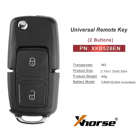 One Pieces Xhorse XKB528EN Wire Remote Key B5 Style 2 Buttons
