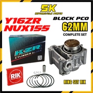 KZR BLOCK PCO Y16ZR NVX 155 NMAX Y16 BLOK STD SPEC RACING 60MM 62MM 63MM COMPLETE RING RIK