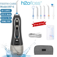 H2ofloss Water Flosser for Teeth Cordless , IPX7 Waterproof Dental Oral Irrigator with 5 Modes, 300M