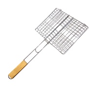 Stainless Steel BBQ Chicken Net Barbecue Grill Mesh Wire Clamp Outdoor Picnic Foldable BBQ Net For G