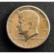 Duit Syiling Lama United States Kennedy Half Dollar 1971