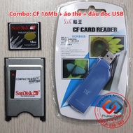 Low capacity 16Mb industrial CF memory card Combo, PCMCIA memory card jacket, USB memory card reader