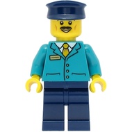 Original Lego City - Train Driver (Dark Turquoise Shirt) 60337 Minifigure new