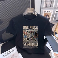 One Piece Luffy Cartoon printing T-shirt Crop Top Short Sleeve Women's T-shirt Trendy T-shirt Latest