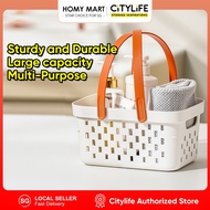 Citylife Storage Drain Basket Plastic Storage Basket Handles Holes Container Organizer Basket