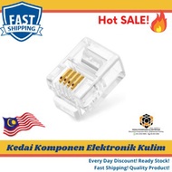 RJ11 Connector 6P4C Plug Gold Plated Network
