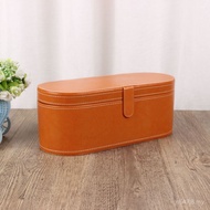Pu Set Special Box Mooncake Stick Hair Dryer Leather Curling Box Round Straight Hair Storage Box Red