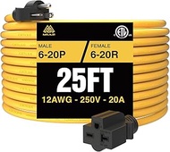 NEMA 6-20 Extension Cord 6-20P to 6-20R [Also for 6-15R Adapter] Tesla Mobile EV Level 2 Charging He