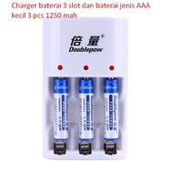 3 slot battery Charger and 3 pcs 1250 mah small AAA battery