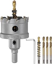 HARFINGTON Carbide Hole Saw Kit 48mm (1-57/64") Metal Hole Cutter Set with 5pcs Center Drill Bits Sp