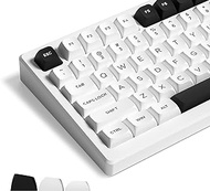 Womier Keycaps 75% Percent - White and Black Keycaps, PBT Keycaps ISA Profile, 189 Keys Full Keyboard Keycaps for Cherry MX Covers Fullsize 60% 65% 75% 80% 100% Gaming Keycaps, White