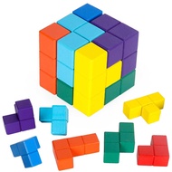 Soma Cube Boys Girls 2-6 Years Old Children Tangram Rubik's Cube Toys Wooden Luban Lock 10 Yuan Stor