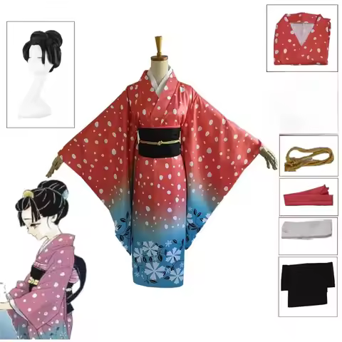 Anime Cosplay Koyuki Cosplay Costumes Wig Red Uniform Women's Japanese Kimono Akaza Koyuki Cosplay C