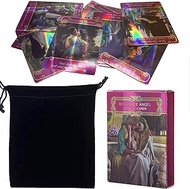 Yitengteng Romance Angel Hologram Tarot Cards Set, Oracle Cards Future Telling Tarot Card with Flash Effect, Fate Divination Card Party Table Game Gift for Beginners
