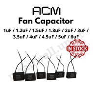 CBB61 Fan Capacitor Kapasitor Kipas Siling Exhaust Fan 1uF 1.2uF 1.5uF 1.8uF 2uF 2.5uF  3uF 3.5uF 4u