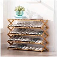 Rak Kasut Kayu Rak Kasut Bertingkat 3/4/5/6 Tiers Wooden Shoe Rack Multifunctional Shoe Organizer Fo