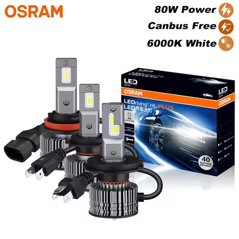 OSRAM LED H4 H7 H11 CF2.0 Plus Car Headlight HB3 HB4 80W Power 12/24V High Low Beam 6000K Bright Whi