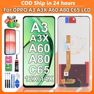 LCD For OPPO A3/A3X 4G 5G/A60 A80/Realme C65 4G 5G/12X 14X LCD Display Touch Screen Digitizer Assemb