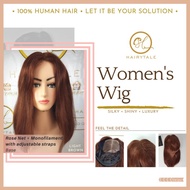 Wig Wanita 100 Rambut asli panjang 30405060cm Monofilament