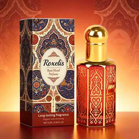 Roxelis 12ml Arabian Style Fragrance Rose Elegant Natural Fresh Light Fragrance Lasting Fragrance Po