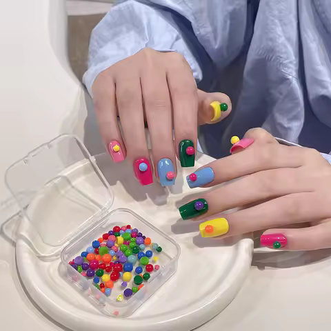DIY Mini Skittles Silicone Resin Nail Mold For Beauty Nail Art DIY Handmade Tool Small Beads Polymer