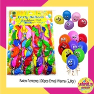 (100Pcs) 2.8g Mixed Color Emoji Balloons, smile balloons, emoji motif balloons, board balloons
