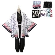 Kochou Shinobu คอสเพลย์ Demon Slayer เครื่องแต่งกายคอสเพลย์ อะนิเมะ Shinobu Haori วิกผม ชุดกิโมโน สํ