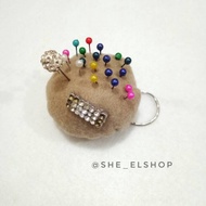 Safety Pin Cushion Holder Needle Pin Cushion Keychain