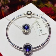 Pandora Original classic matching necklace + bracelet set simple and elegant girlfriend gift rantai 