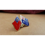 Double Flag Badge Taiwan VS Australia, Australia 100pcs Each Triple W2.5xH1.5cm