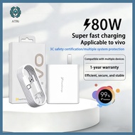for ViVO 80W Super Fast Charge Type-c fast charging set [vivo 44w charger + 6.5a cable] set