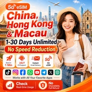 China&Hong Kong & Macau eSIM 4G High Speed 5-15 Days Unlimited Data Hong Kong & Macau eSIM