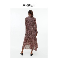 ARKET Women's Long-Sleeved V-Neck Printed Floral Dress Long Skirt 2023 Summer New Style1147542001