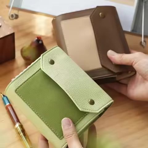 M5/A8 PU Loose Leaf Notebook Three Folder Cover Planner Agenda Organizer Diary Portable 5 Ring Binde