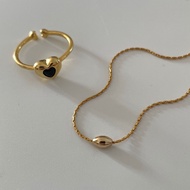 Handmade Delicate Gold Filled Bean Necklace | 14K Gold Filled | 40cm Chain | Chic