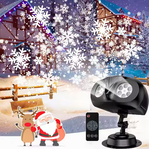 Christmas Snowfall Projector Light Outdoor Snowflakes Light Projector Waterproof Dynamic LED Snowfal