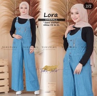 Lora Overall Kulot Jeans Jumpsuit & Playsuit Jeans Wanita - Baju Kodok Wanita Kekinian