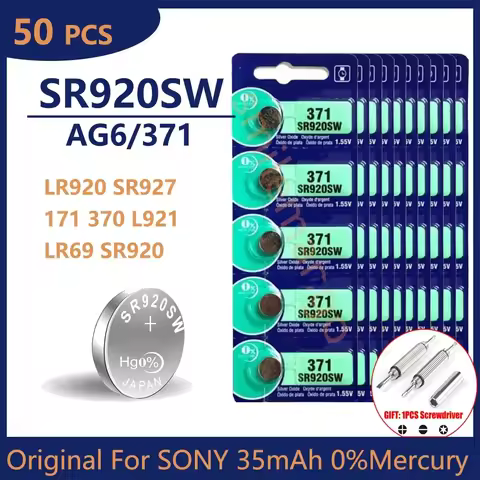 50PCS Original For SONY AG6 371 SR920SW LR920 SR927 171 370 L921 LR69 SR920 Button Batteries For Wat