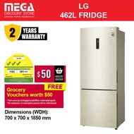 LG GB-B4624SE 462L 2-DOOR FRIDGE | Bottom Freezer | Beige | 3 Ticks | Free Grocery Voucher $50 Redee
