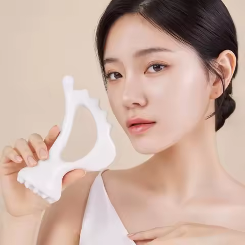 Blackpink Approved! K-Beauty Korean Ceramic Gua Sha - Hot/Cold Lift & Depuff for Sensitive Skin KC C
