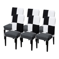 【ZUO】-Dining Room Chair Covers,Stretch Removable Washable Protector Chair Slipcovers for Dining Room,Hotel,Black White