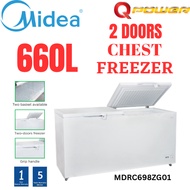 New Midea 670L 2 Doors Chest Freezer Gross 660L Net 508L MDRC698FZG01MY( R290a Refrigerant )